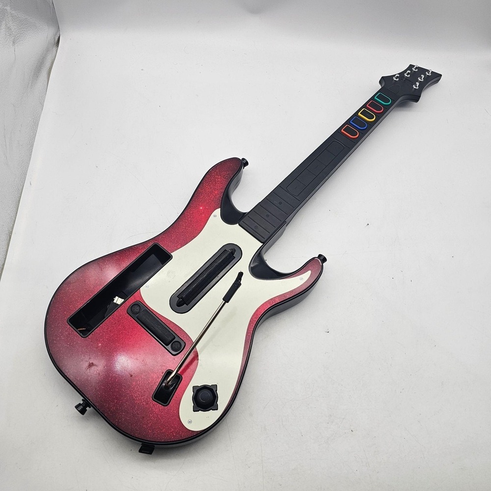 Guitar Hero 5 Band Hero Wireless Controller Nintendo Wii Red Guitar READ